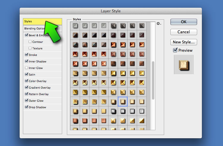 picking a layer style picking a layer style